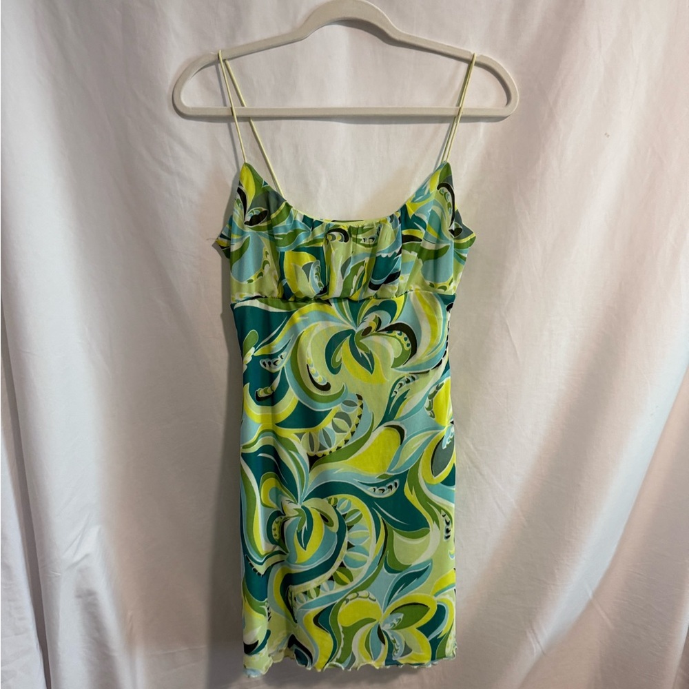Green and Blue Patterned Dress